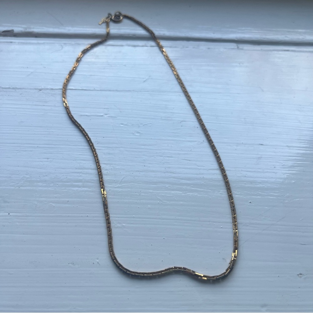 Estate jewelry rectangle link chain necklace